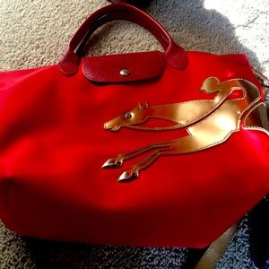 Red long champs bag
